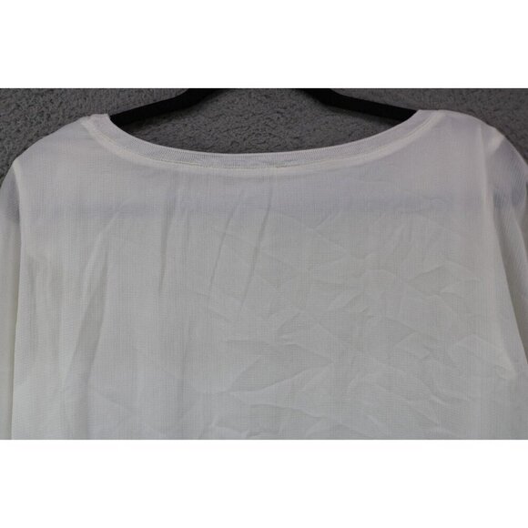 Rose & Olive Ivory Chiffon Sheer Lined Blouse-Size Large-Oversized - Picture 9 of 9